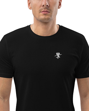 DREIKÖPFIGER AFFE Stickerei - Unisex-Bio-Baumwoll-T-Shirt